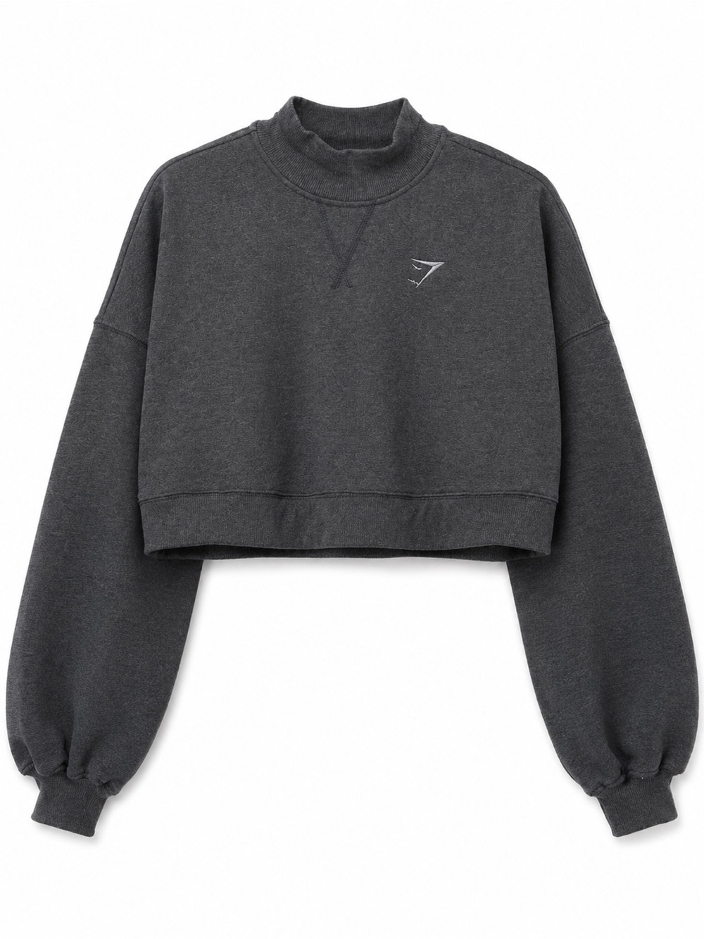 Gymshark Rest Day Sweats Cropped Pullover Charcoal Gray M